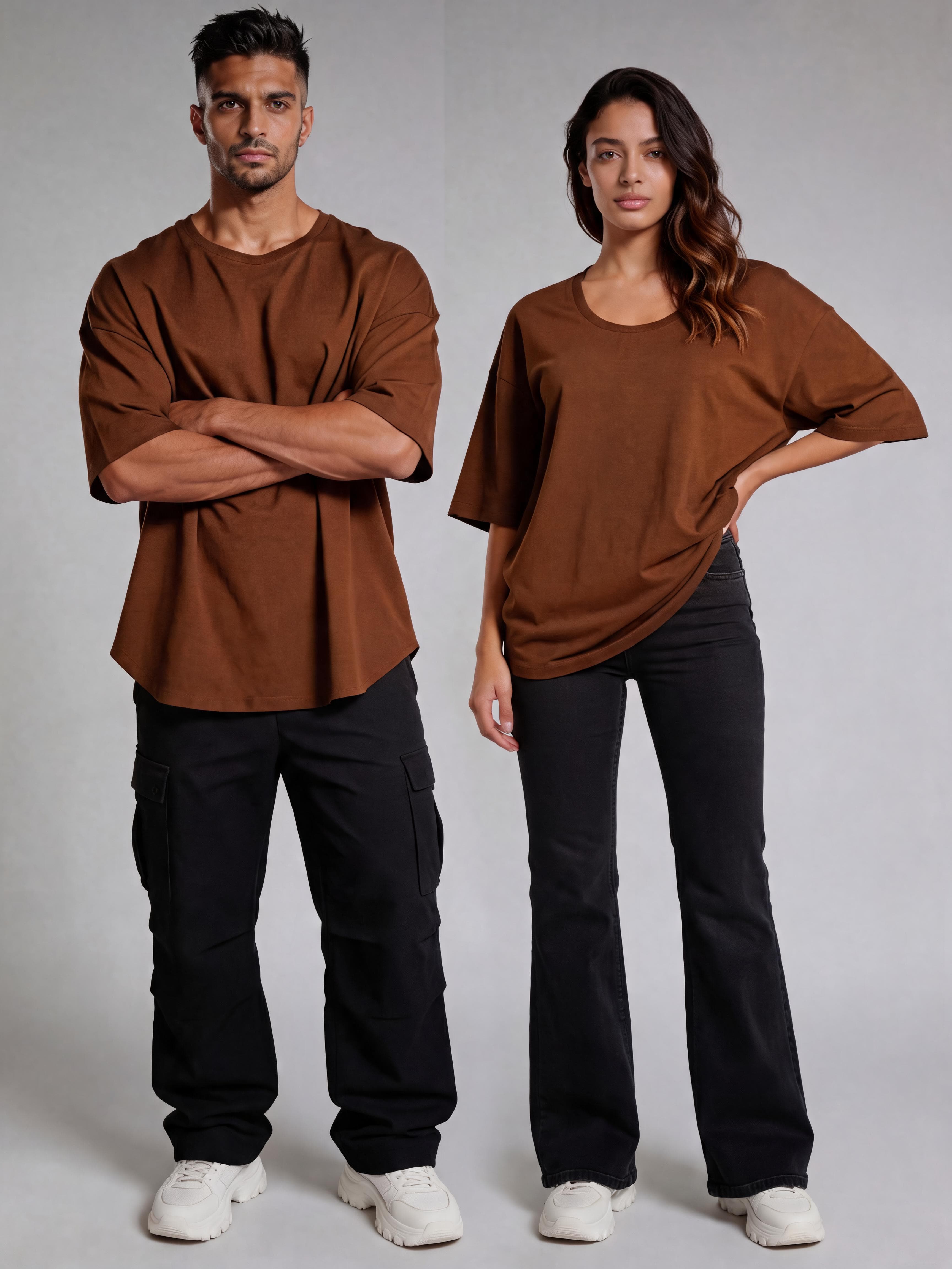 French Terry Oversized Drop Shoulder T-Shirt — 240 GSM wholesale bulk order India