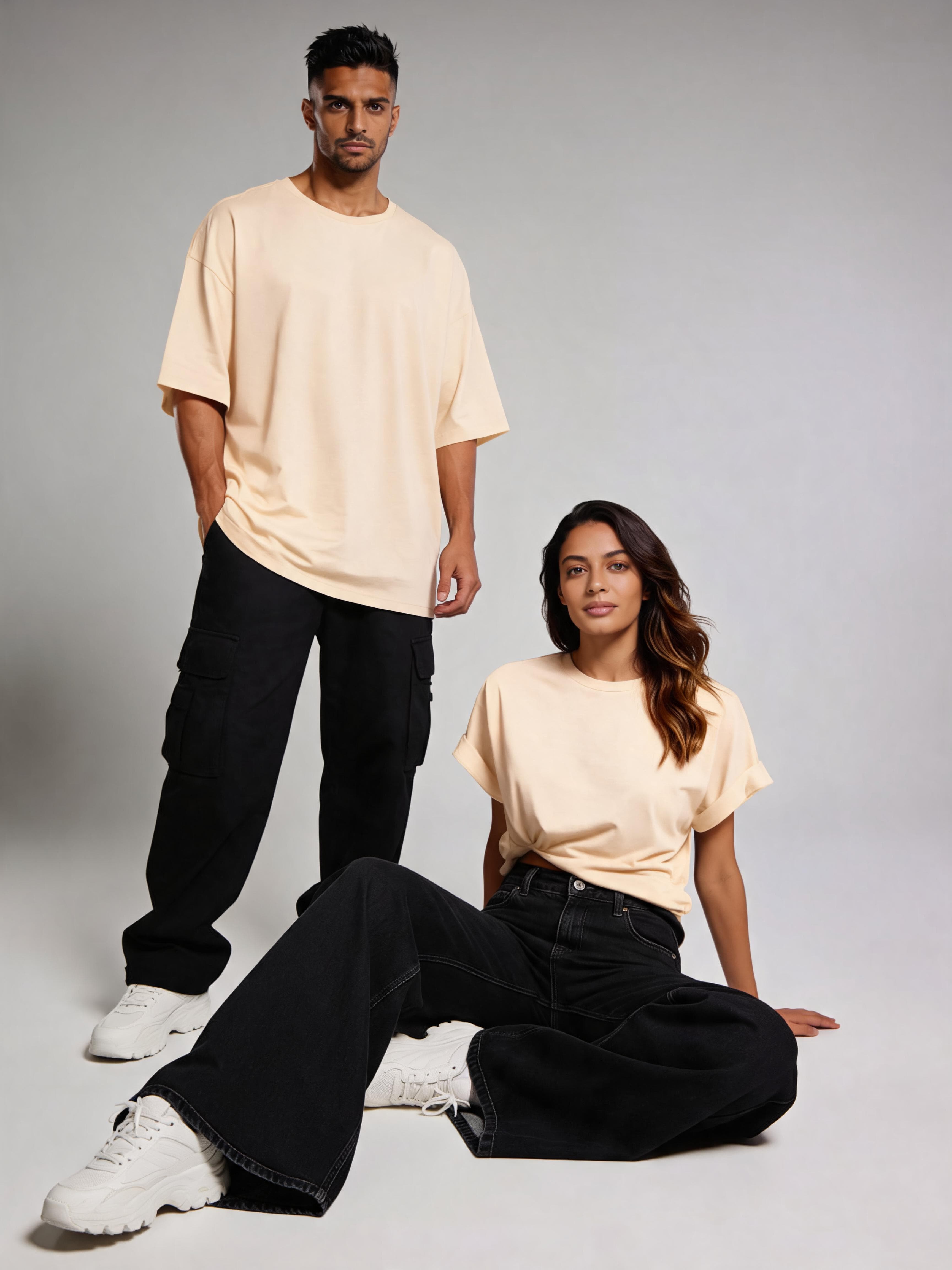 French Terry Oversized Drop Shoulder T-Shirt — 240 GSM view 1